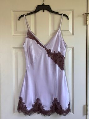 GINIA MINX SILK CHEMISE LILAC ASH SZ M